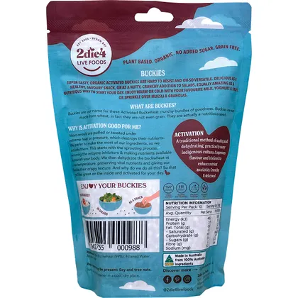 2Die4 Live Foods Certified Organic Activated Buckies 300g, Ready To Eat! - Image 2