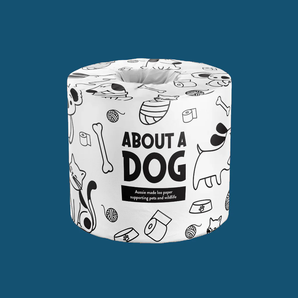 About A Dog 100% Recycled Toilet Paper, Double Length Rolls