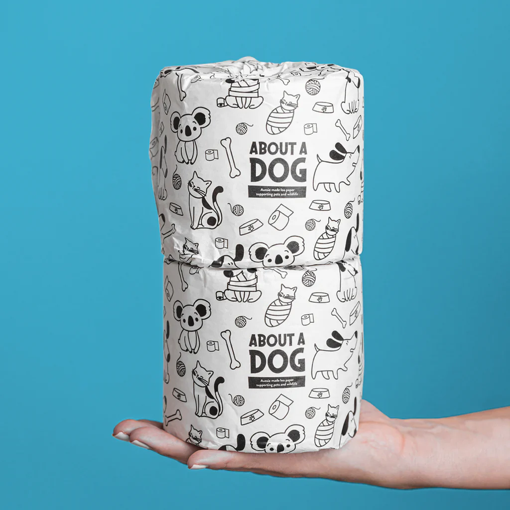 About A Dog 100% Recycled Toilet Paper, Double Length Rolls - Image 3