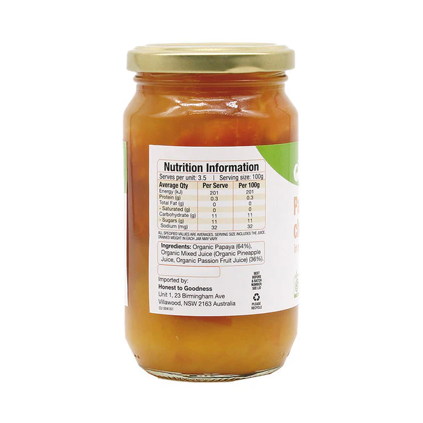 Absolute Organic Papaya Chunks In Mixed Juice 350g, Australian Certified Organic - Image 2