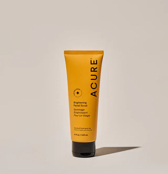 Acure Brightening Facial Scrub 118mL, With Sea Kelp & Green Clay