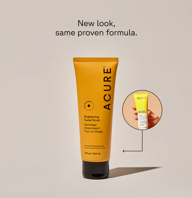 Acure Brightening Facial Scrub 118mL, With Sea Kelp & Green Clay - Image 4