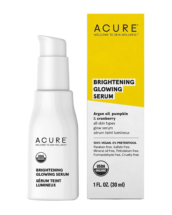 Acure Brightening Glowing Serum 30ml, With Argan Oil, Pumpkin & Cranberry For All Skin Types. - Image 2