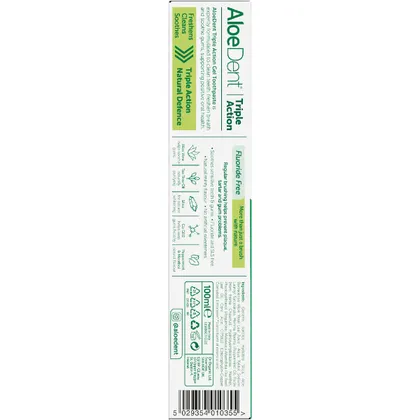 Aloe Dent Toothpaste Triple Action 100mL, An Aloe Vera Gel Toothpaste That Is Fluoride Free - Image 5