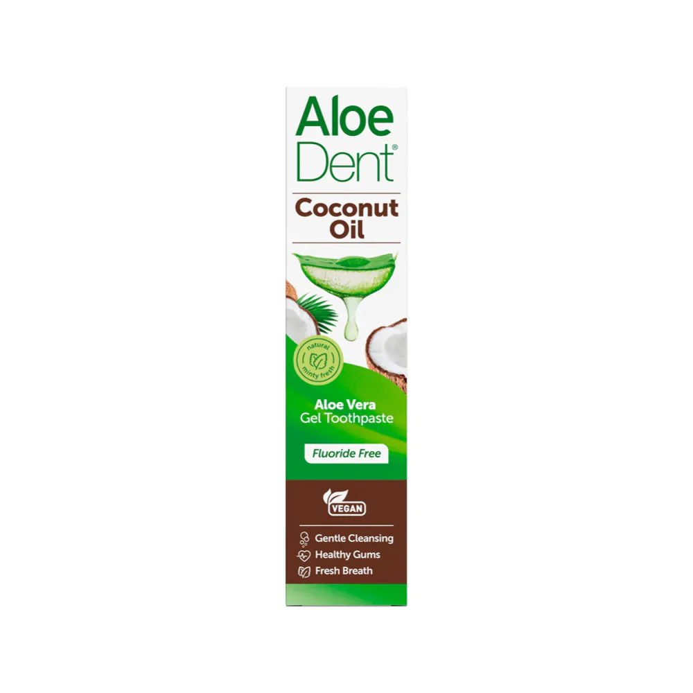 Aloe Dent Toothpaste Coconut Oil Fluoride Free 100mL, For Healthy Gums - Image 2