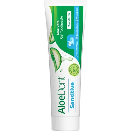 Aloe Dent Toothpaste Sensitive Fluoride Free 100mL, Cool Minty Freshness - Image 2