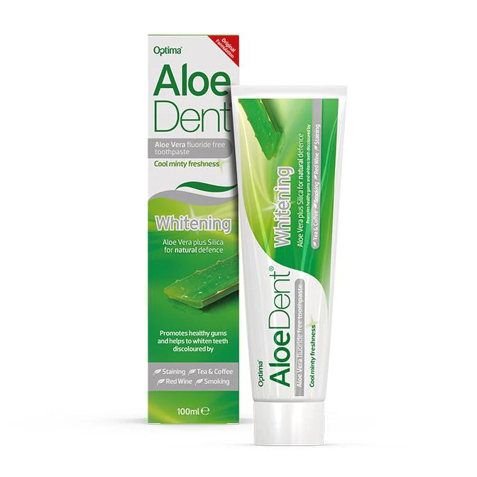 Aloe Dent Toothpaste Whitening 100mL, An Aloe Vera Gel Toothpaste That Is Fluoride Free