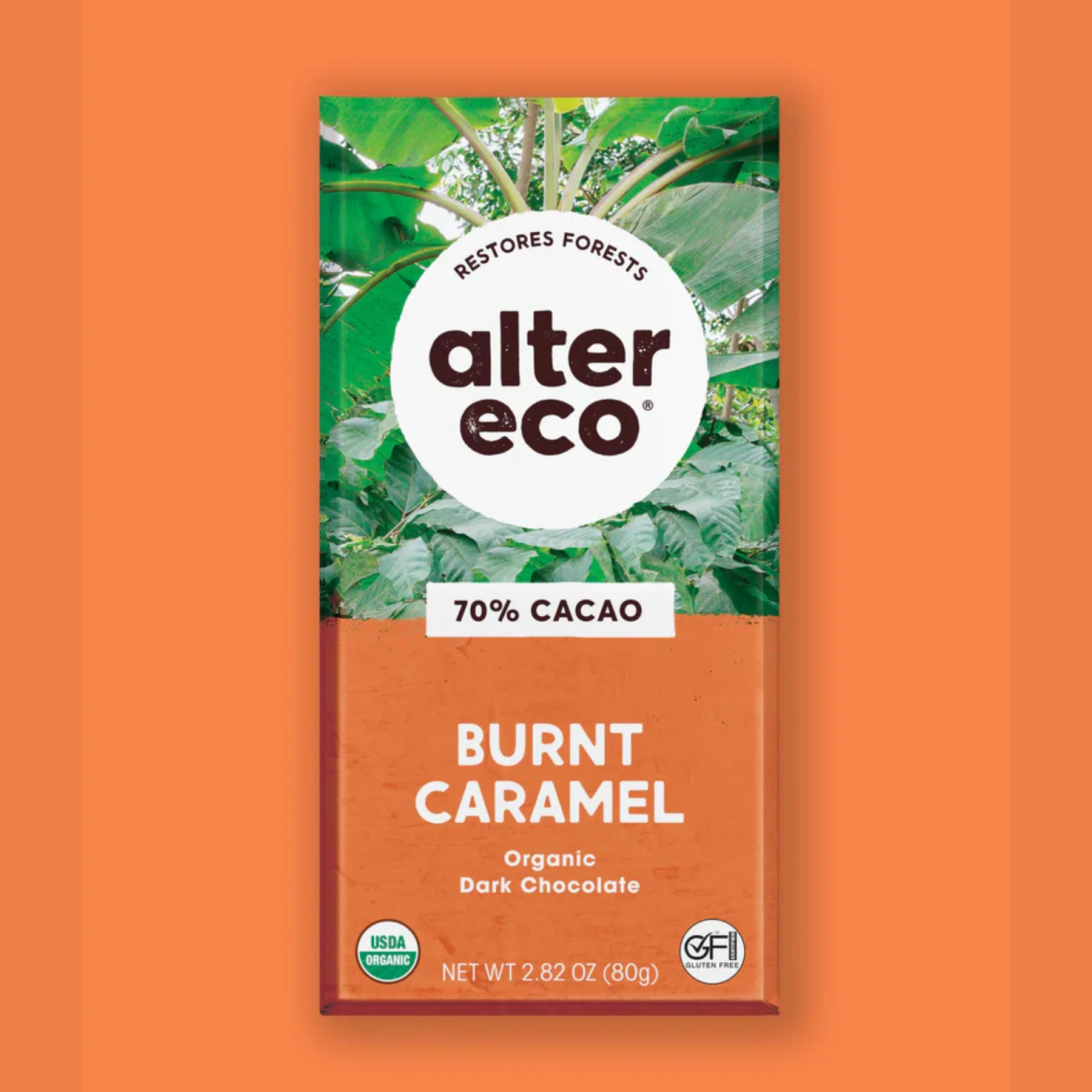 Alter Eco Chocolate 80g, Dark Salted Burnt Caramel Flavour 70% Cacao, Certified Organic - Image 2