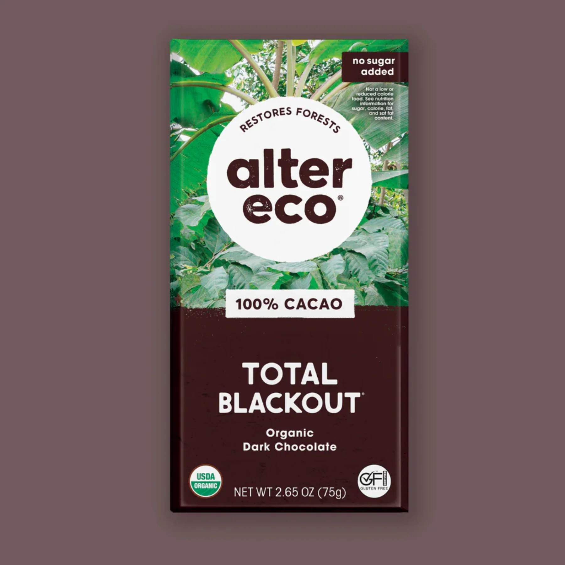Alter Eco Chocolate 75g, Total Blackout Flavour 100% Cacao, Certified Organic - Image 2