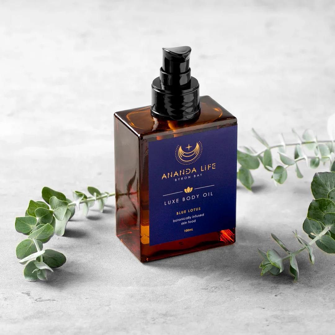 Ananda Life Luxe Body Oil 100mL, Blue Lotus Fragrance
