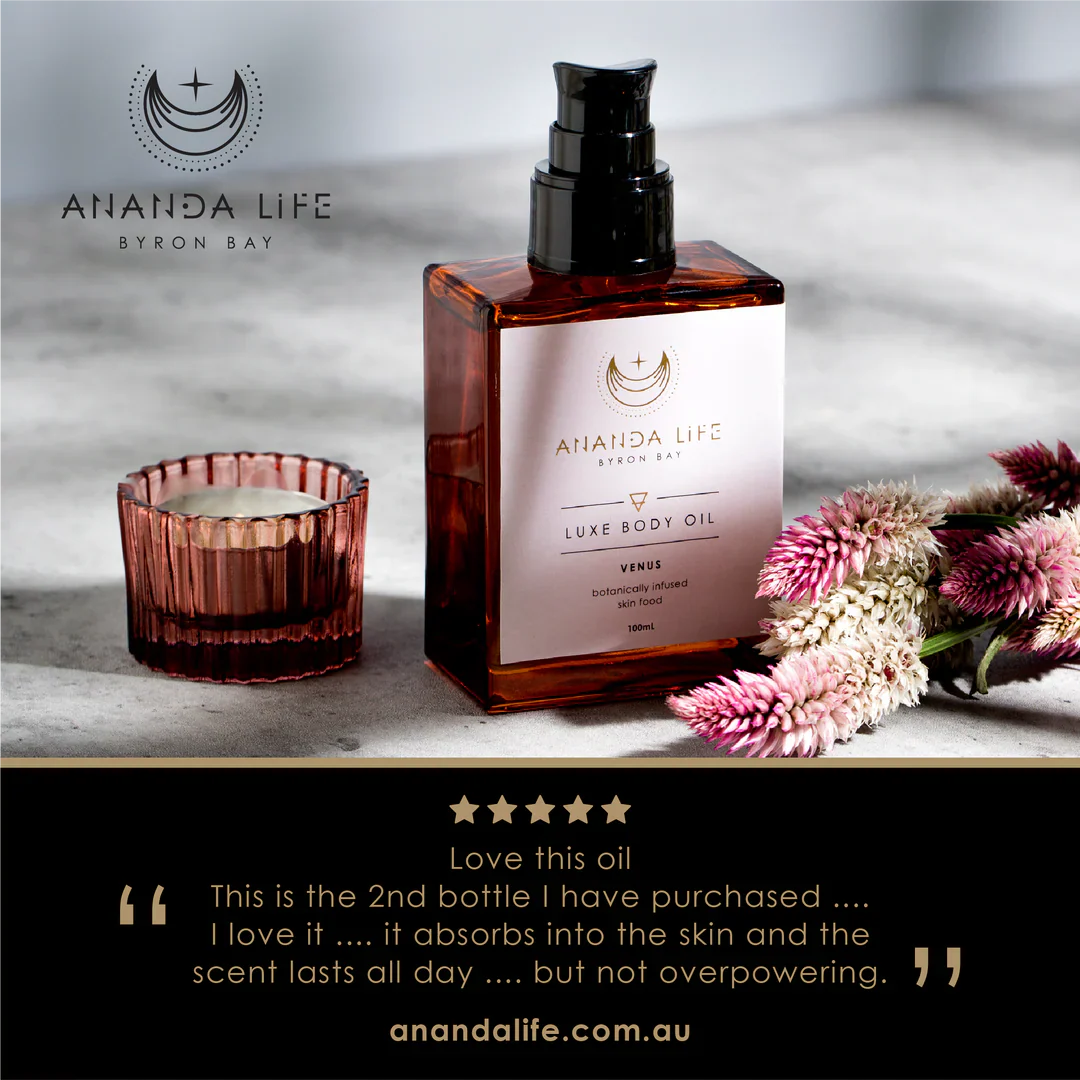 Ananda Life Luxe Body Oil 100mL, Venus Botanical Skinfood - Image 4