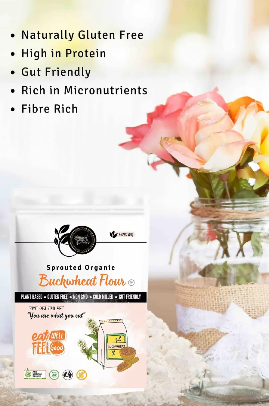 Ancient Rituals Sprouted Buckwheat Flour 500g, 100% Certified Organic - Image 3