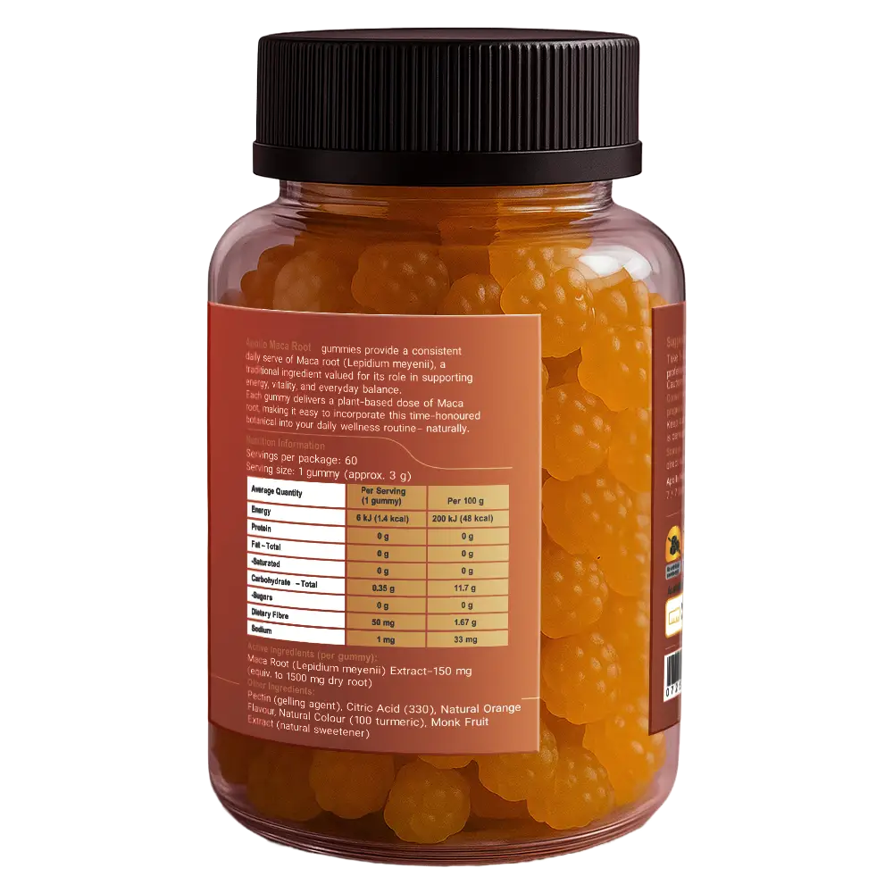 Apollo Maca Root Gummies 60 Gummies, Daily Vitality Boost - Image 2