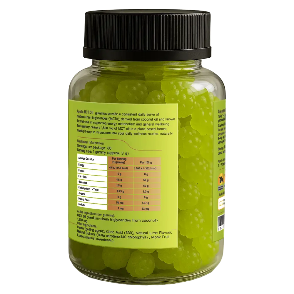 Apollo MCT Oil Gummies 60 Gummies, Clean Energy Fuel - Image 2