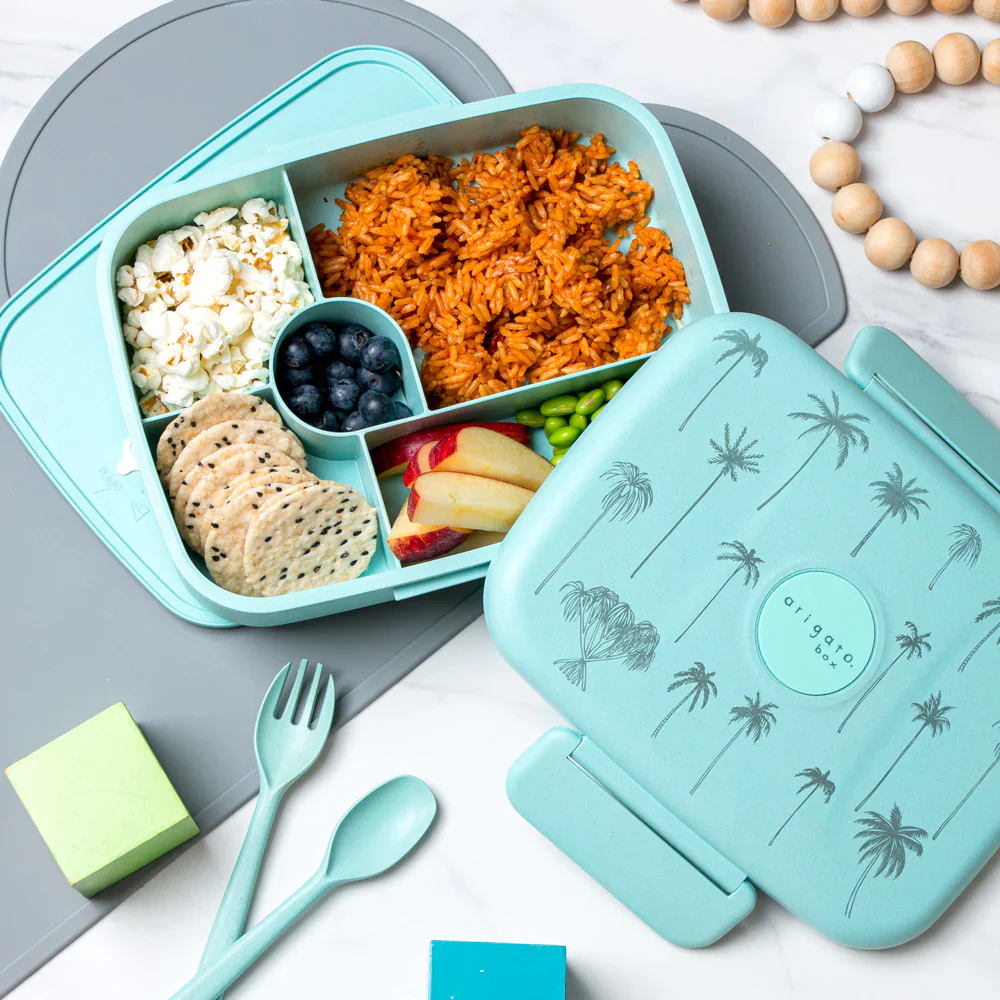 Arigato Bento Box 5 Compartments, Palms (Blue) - Image 3