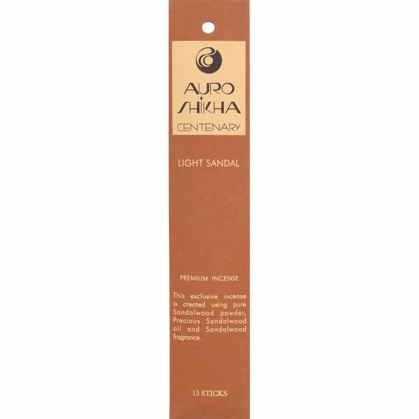 Auroshikha Centenary Incense 15 Sticks, Light Sandalwood Premium Incense