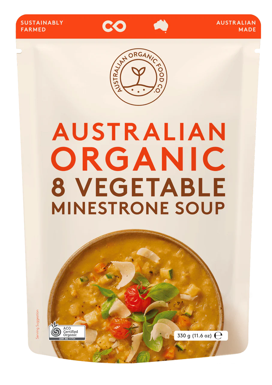 Australian Organic Food Co. 8 Vegetable Minestrone Soup 330g, Certified Organic & Australian - Image 2