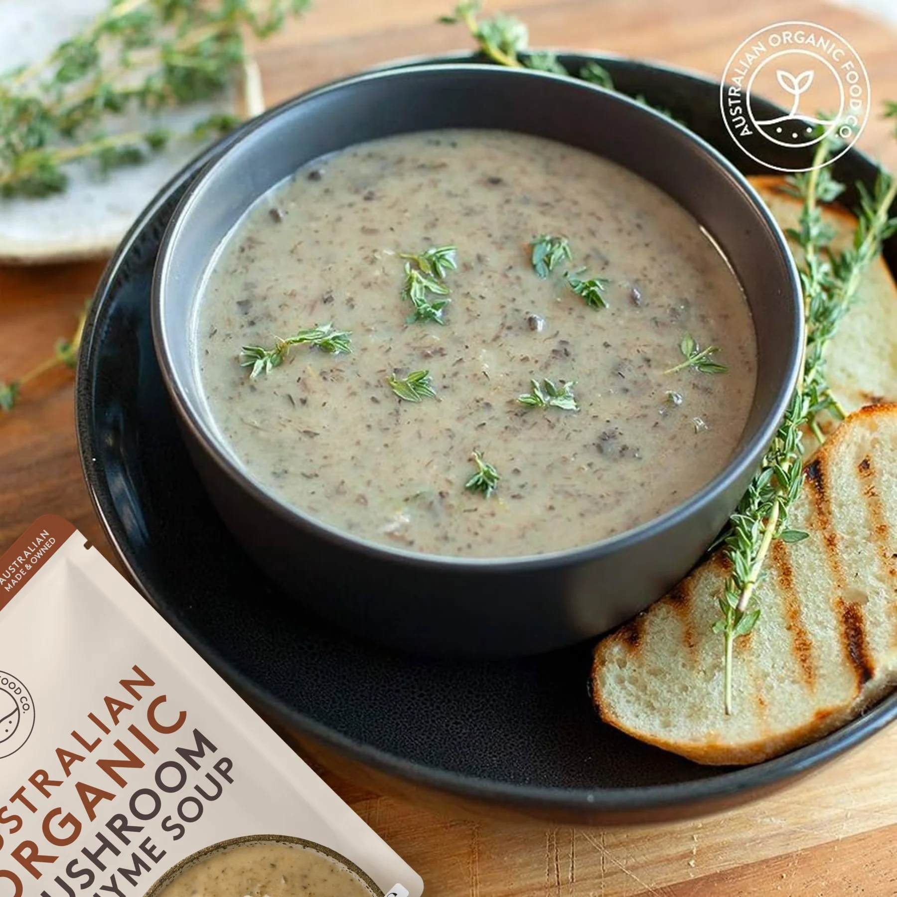 Australian Organic Food Co. Mushroom & Thyme Soup 330g, Certified Organic & Australian