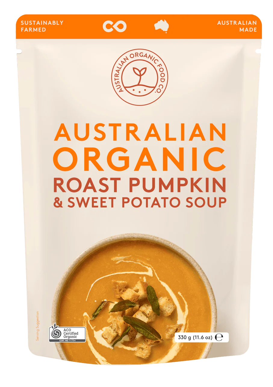 Australian Organic Food Co. Roast Pumpkin & Sweet Potato Soup 330g, Certified Organic & Australian - Image 2