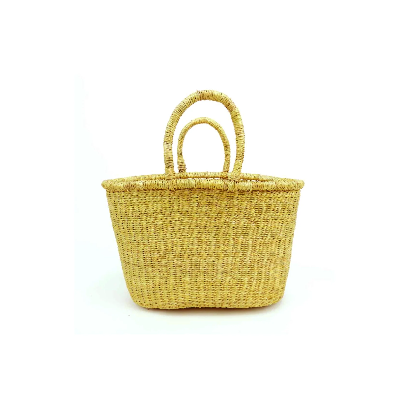 Bashiri African Bolga Basket, Natural Oval Basket