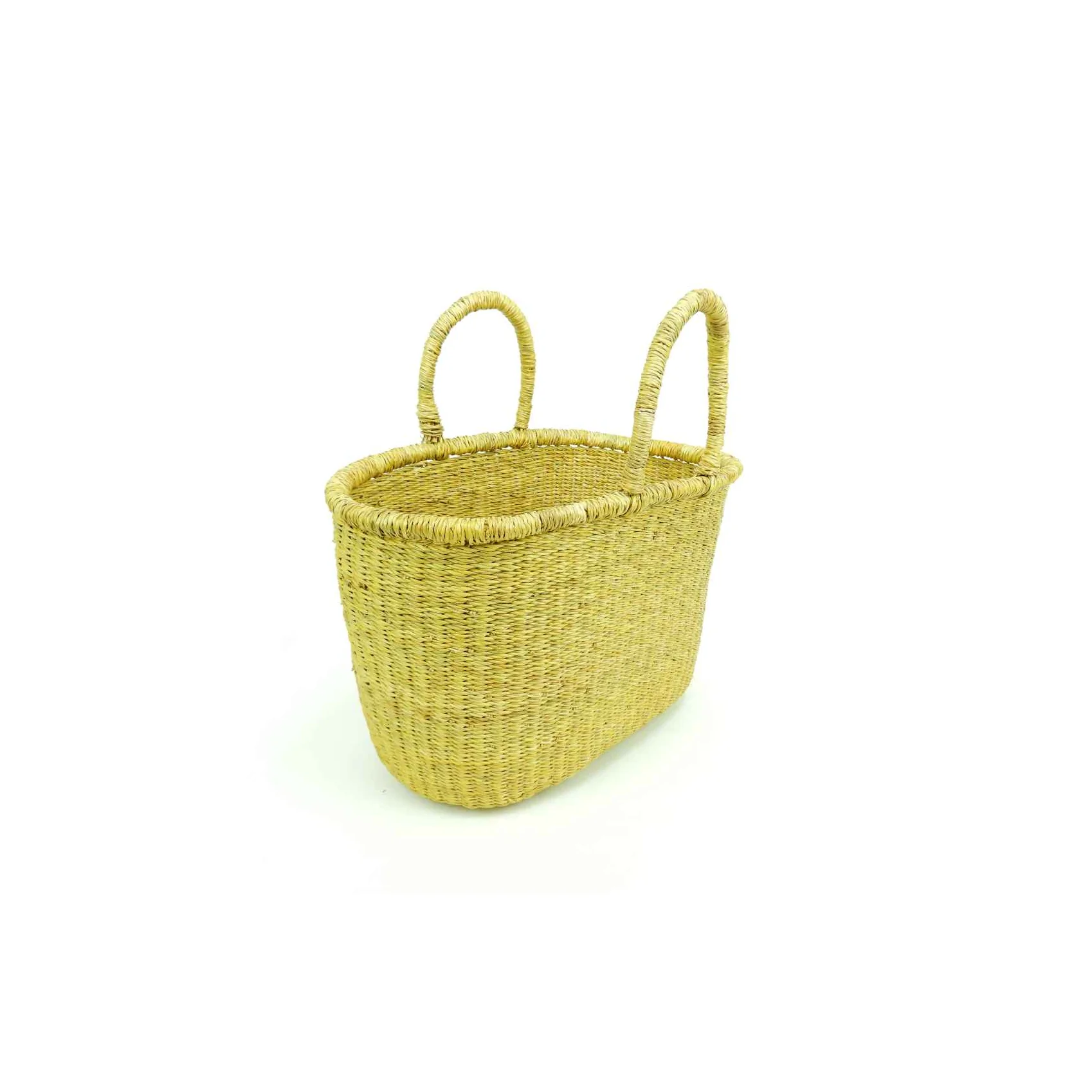 Bashiri African Bolga Basket, Natural Oval Basket - Image 2
