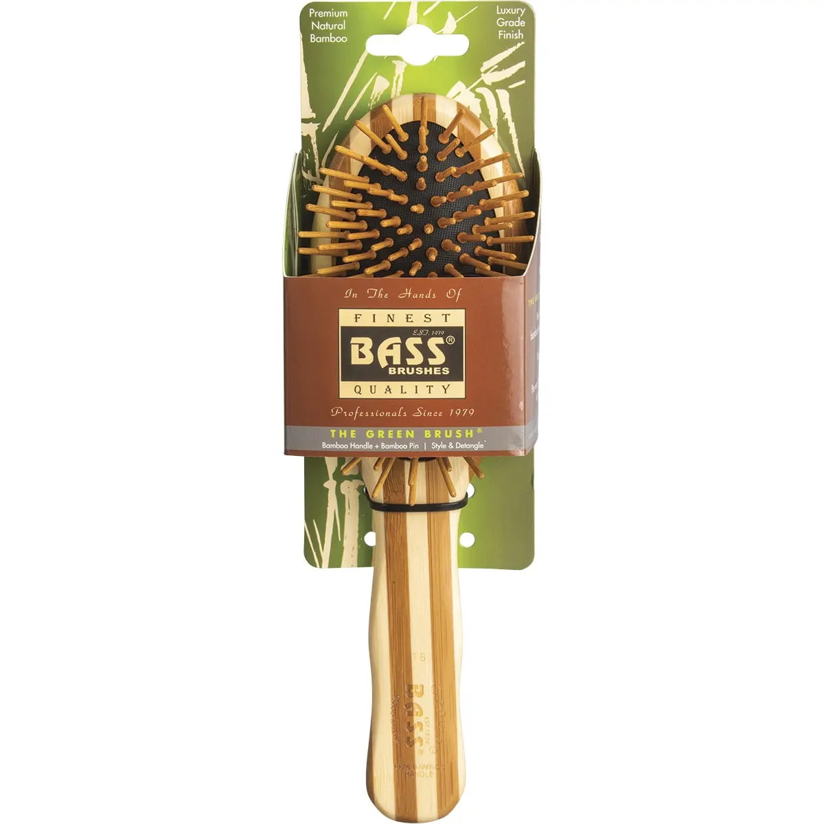 Bass Bamboo Wood Hair Brush, Oval Small Or Oval Large