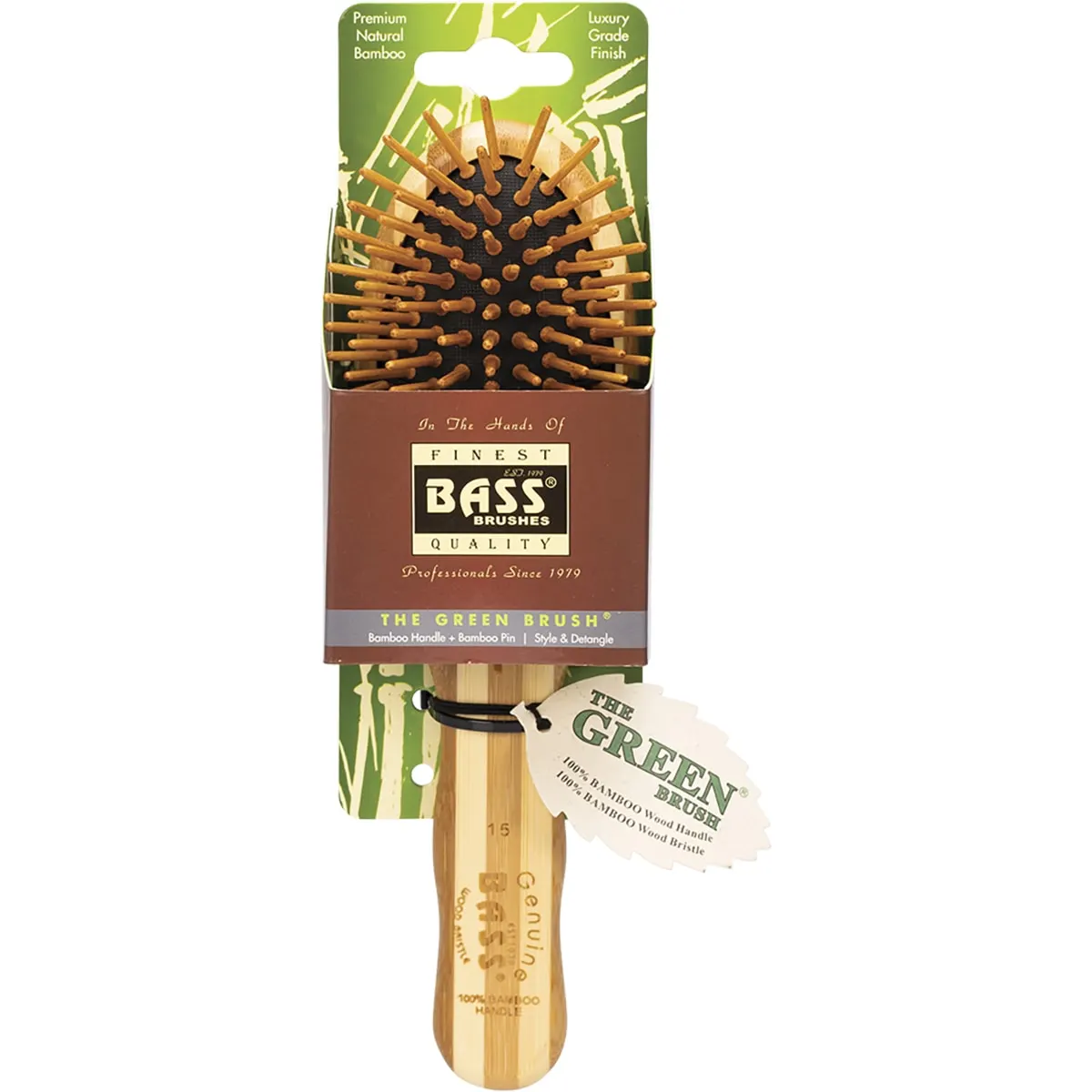 Bass Bamboo Wood Hair Brush, Oval Small Or Oval Large - Image 2