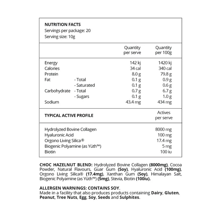 Before You Speak Collagen Complex 200g, Choc Hazelnut Flavour - Image 7