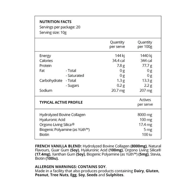 Before You Speak Collagen Complex 200g, French Vanilla Flavour - Image 7