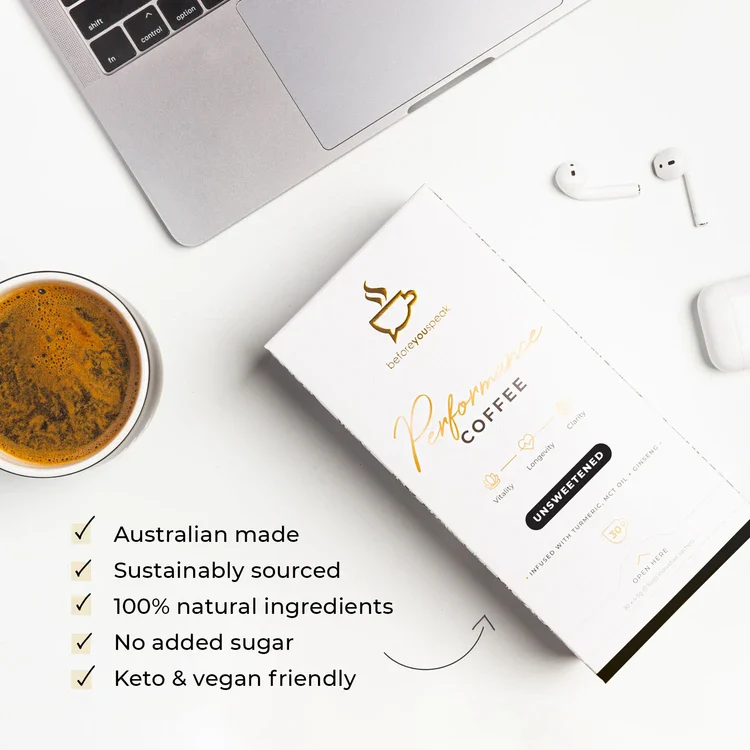 Before You Speak Performance Coffee 4.5g, 7 Pack Or 30 Pack, Unsweetened Flavour - Image 4