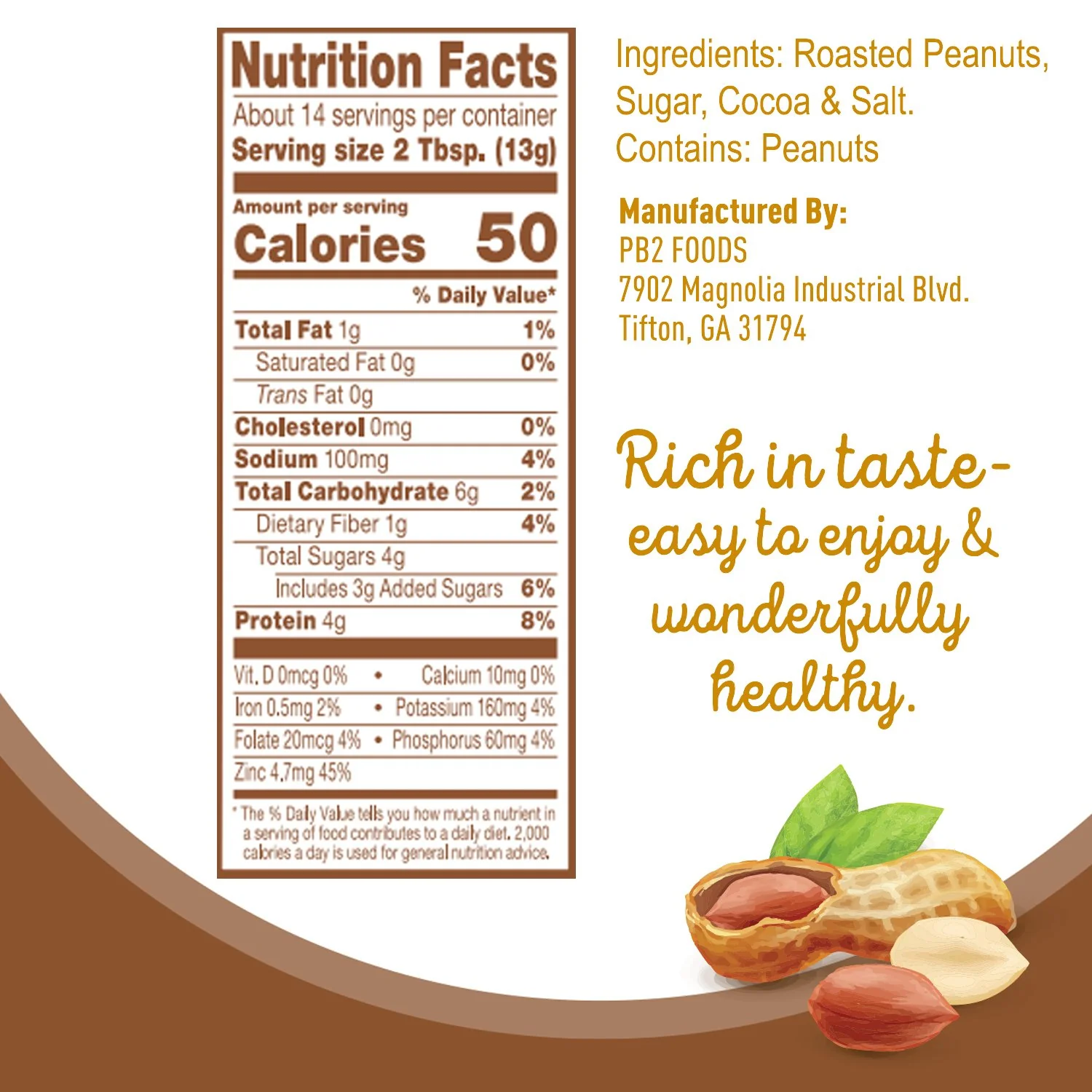 PB2 Powdered Peanut Butter 184g Or 454g, Cacao Flavour - Image 3