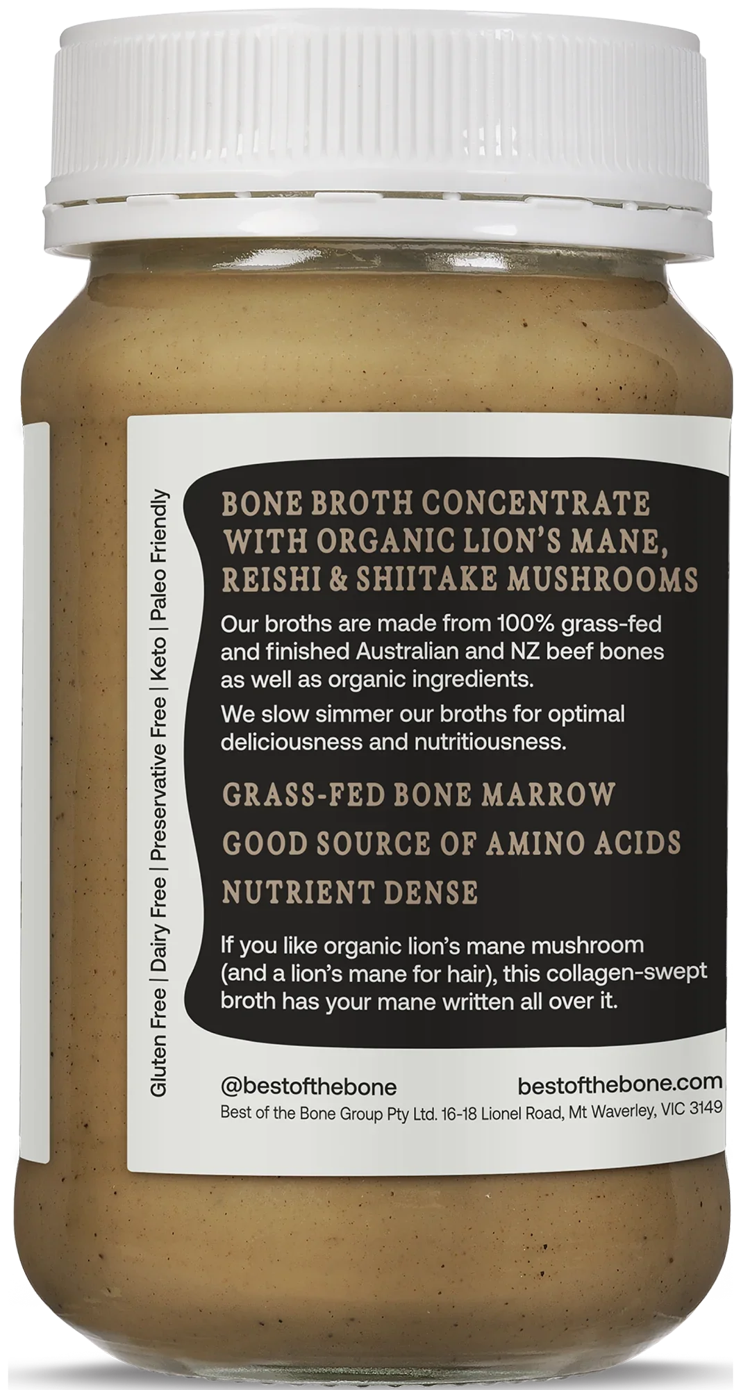 Best Of The Bone Organic Mushroom Beef Bone Broth Concentrate 390g, Collagen Protein Dense - Image 3