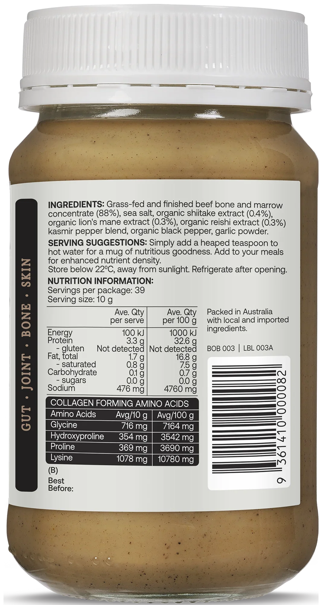 Best Of The Bone Organic Mushroom Beef Bone Broth Concentrate 390g, Collagen Protein Dense - Image 4