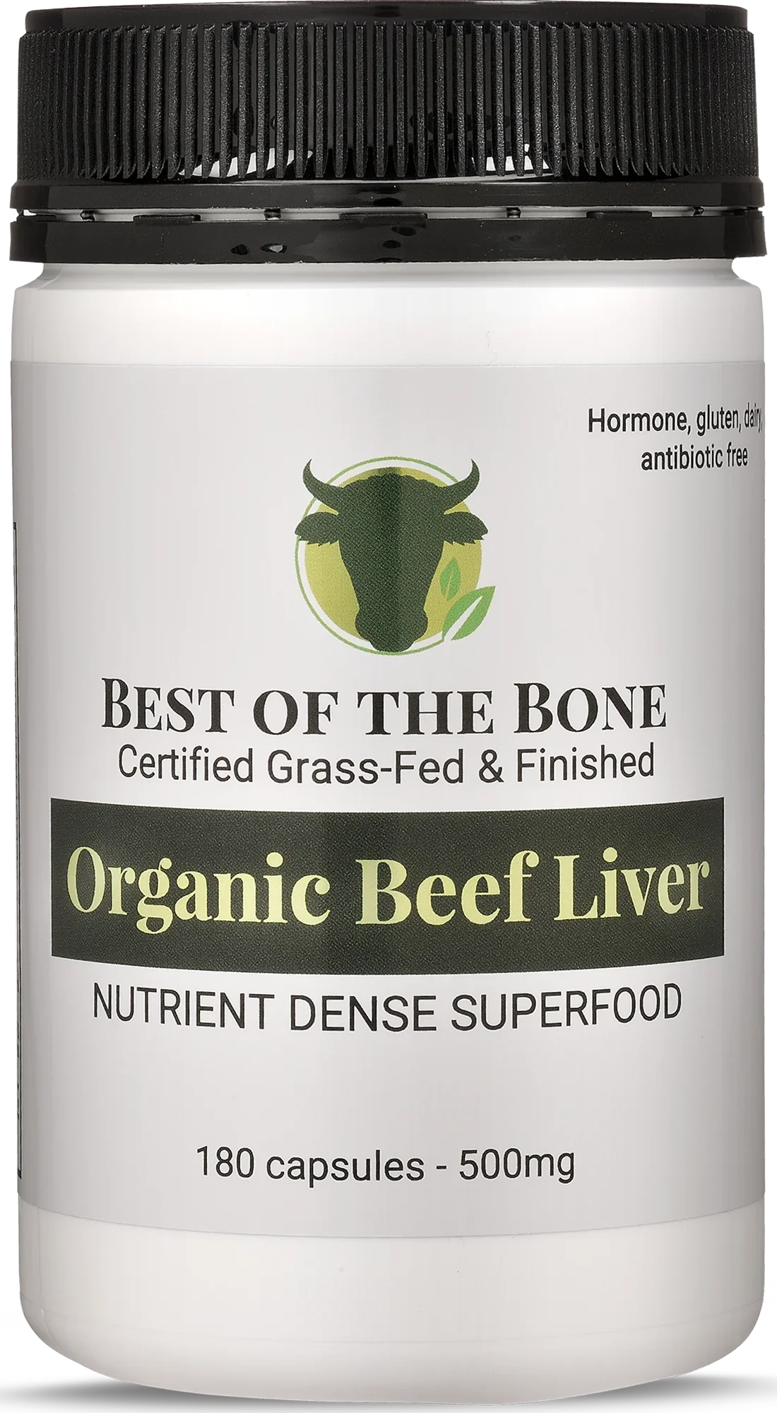 Best Of The Bone Grass-Fed Organic Beef Liver 180 Capsules, Nutrient Dense Superfood