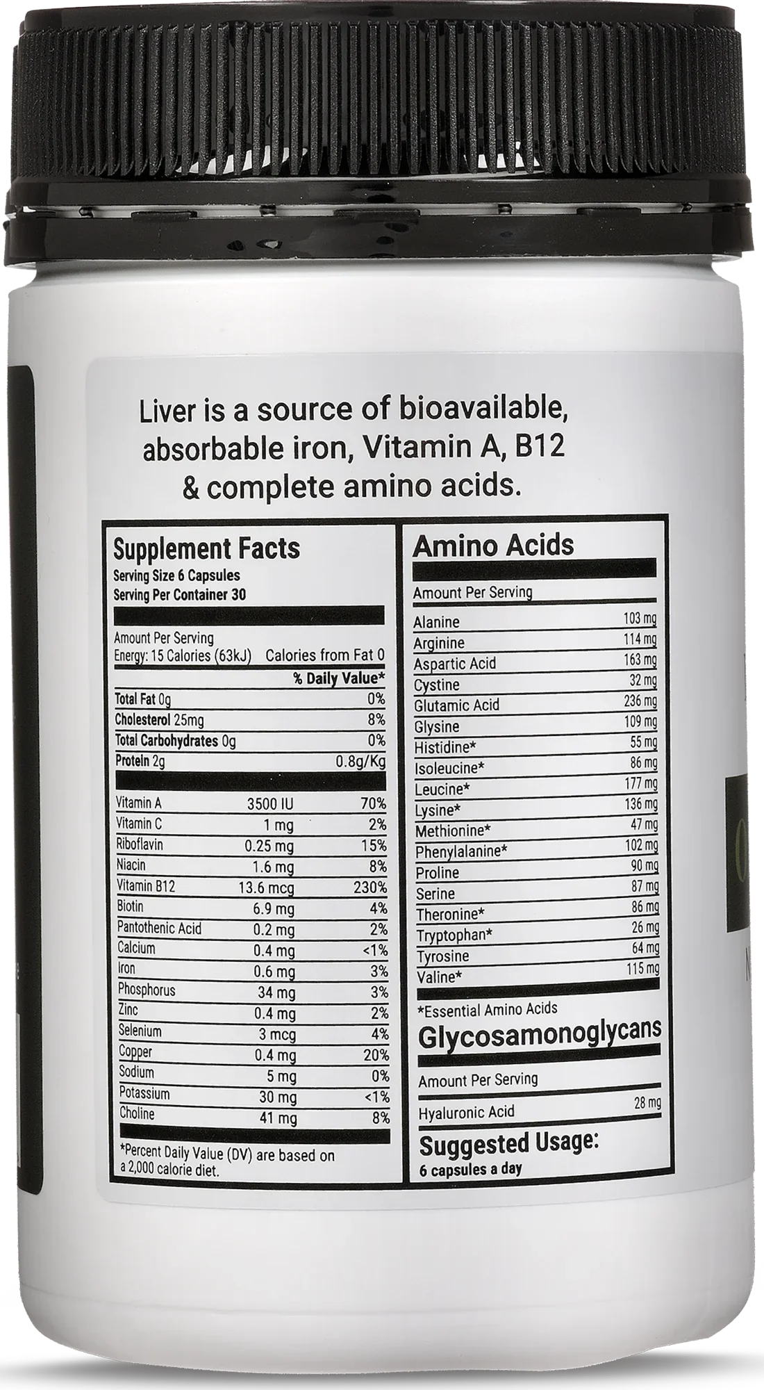 Best Of The Bone Grass-Fed Organic Beef Liver 180 Capsules, Nutrient Dense Superfood - Image 3