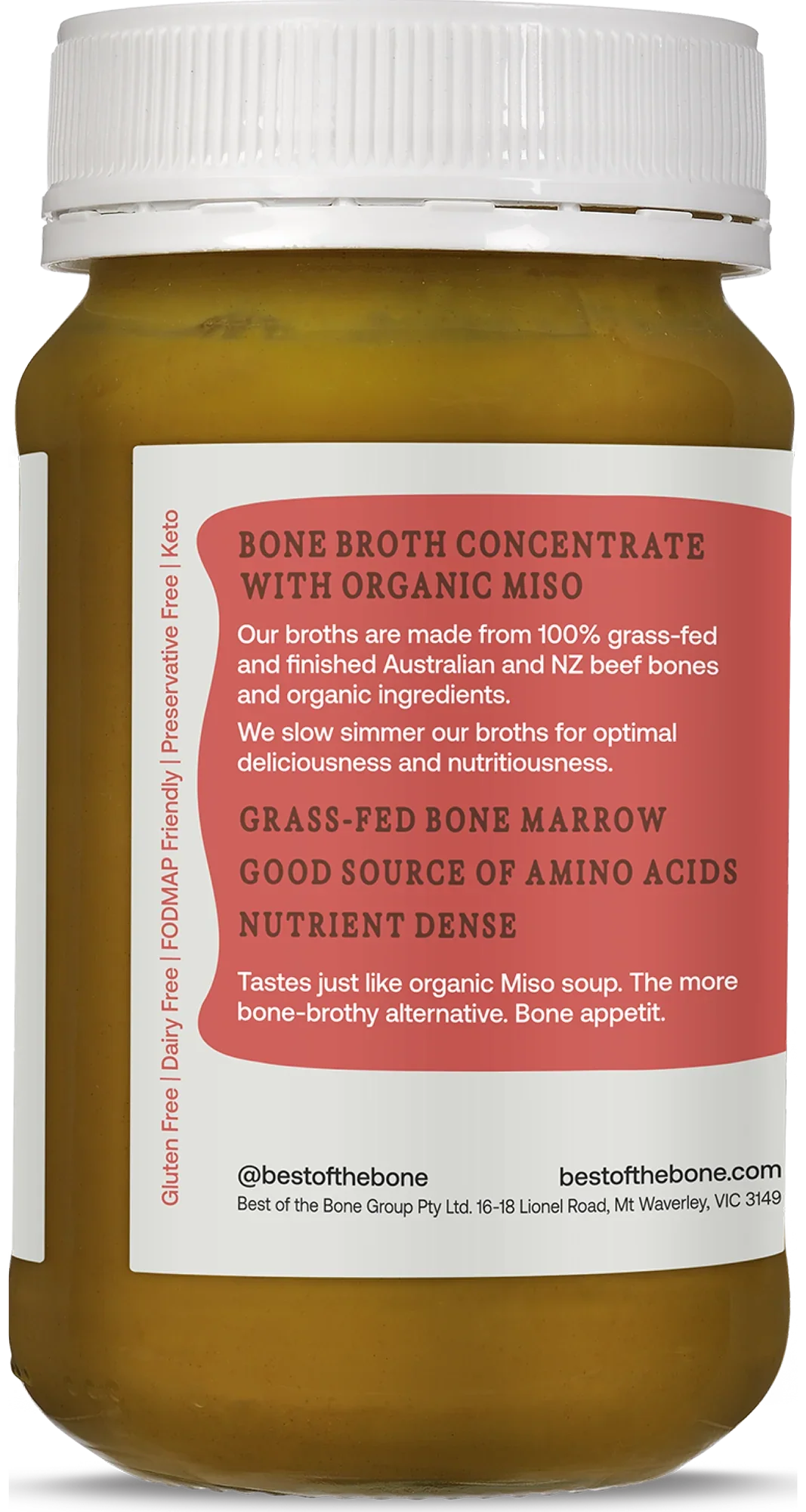 Best Of The Bone Organic Miso Bone Broth 390g, Collagen Protein Dense Broth Concentrate - Image 3