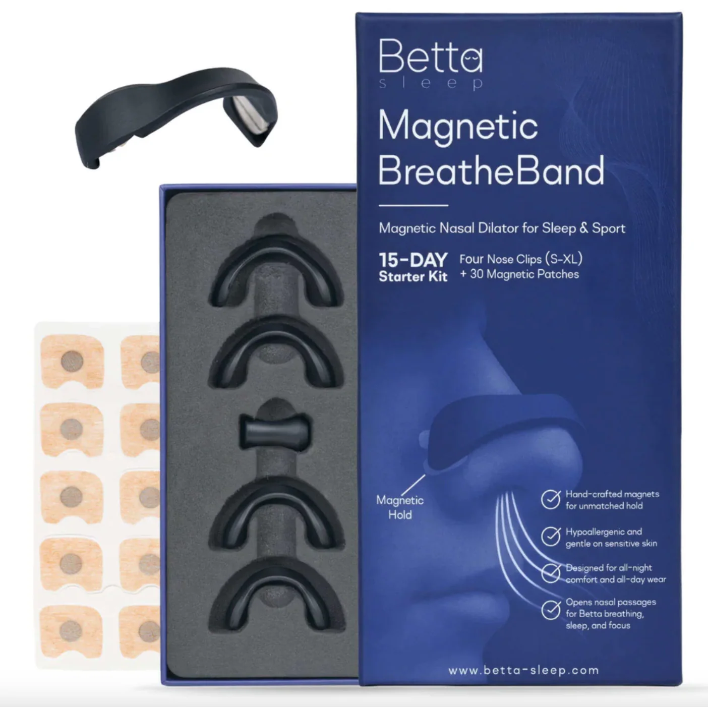 Betta Sleep Magnetic BreatheBand 15 Day Starter Kit, Opens Nasal Passages