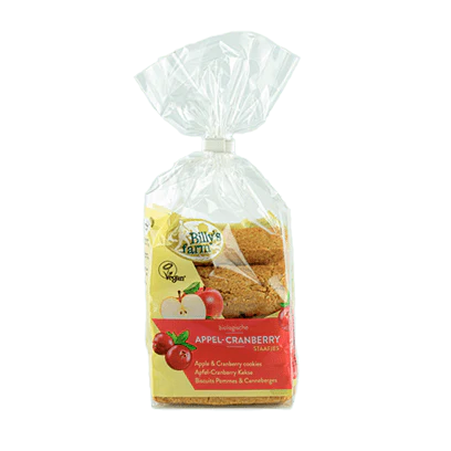 Billy's Farm Apple & Cranberry Spelt Cookies 175g, Certified Organic & Vegan