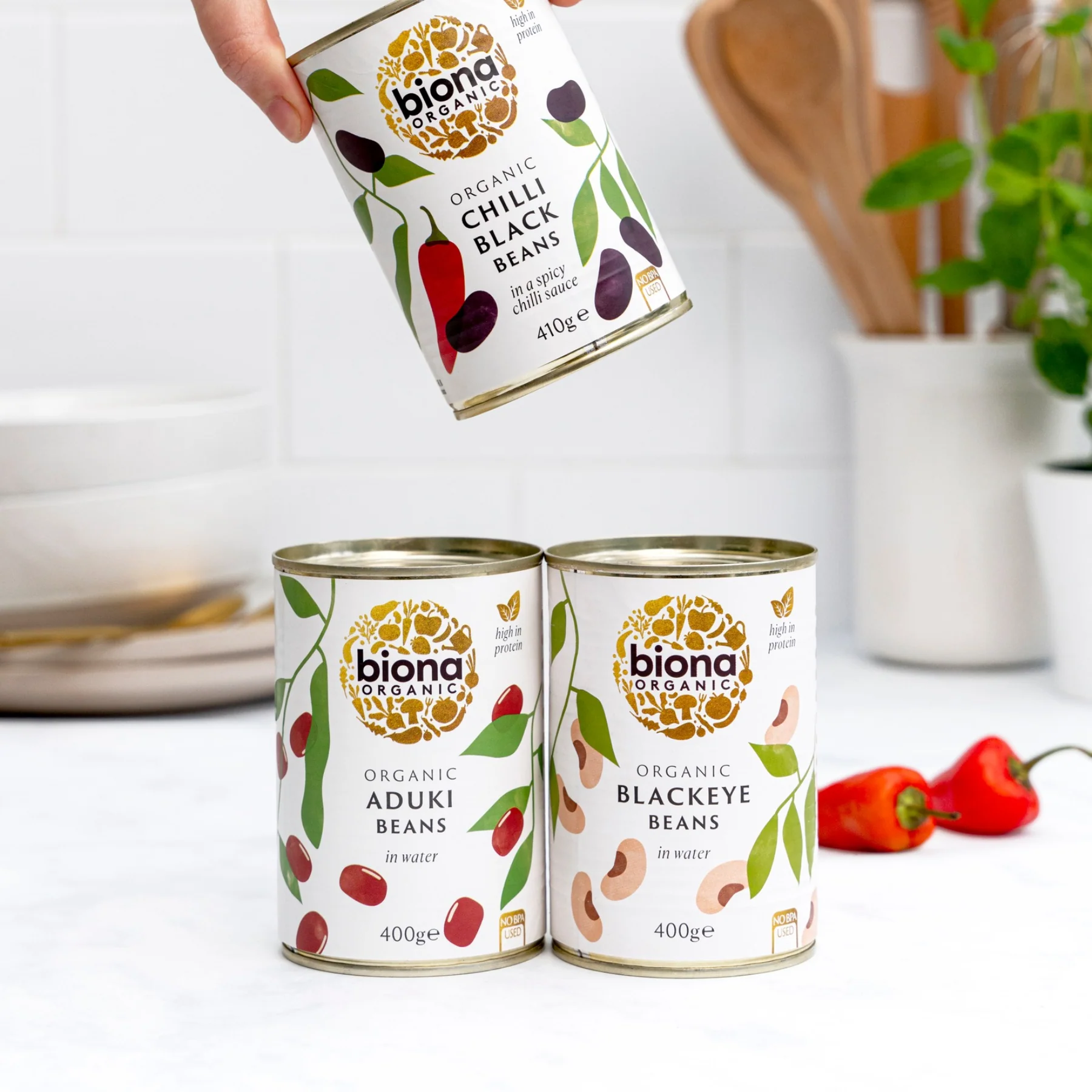 Biona Organic Aduki Beans In Water 400g, Good Source Of Iron & Magnesium - Image 2