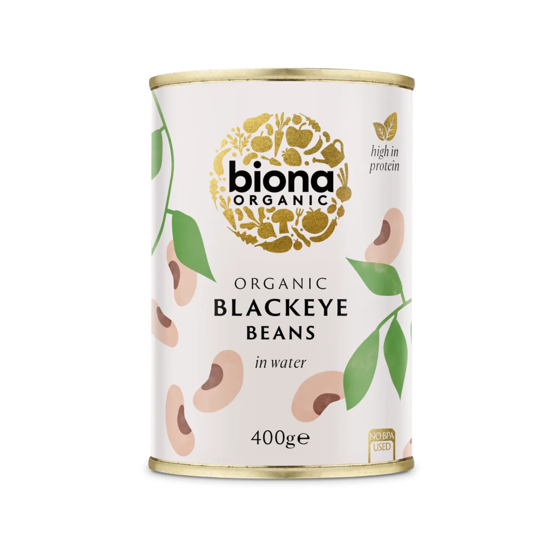 Biona Organic Blackeye Beans In Water 400g, Rich In Dietary Fibre [Arriving February 2026]