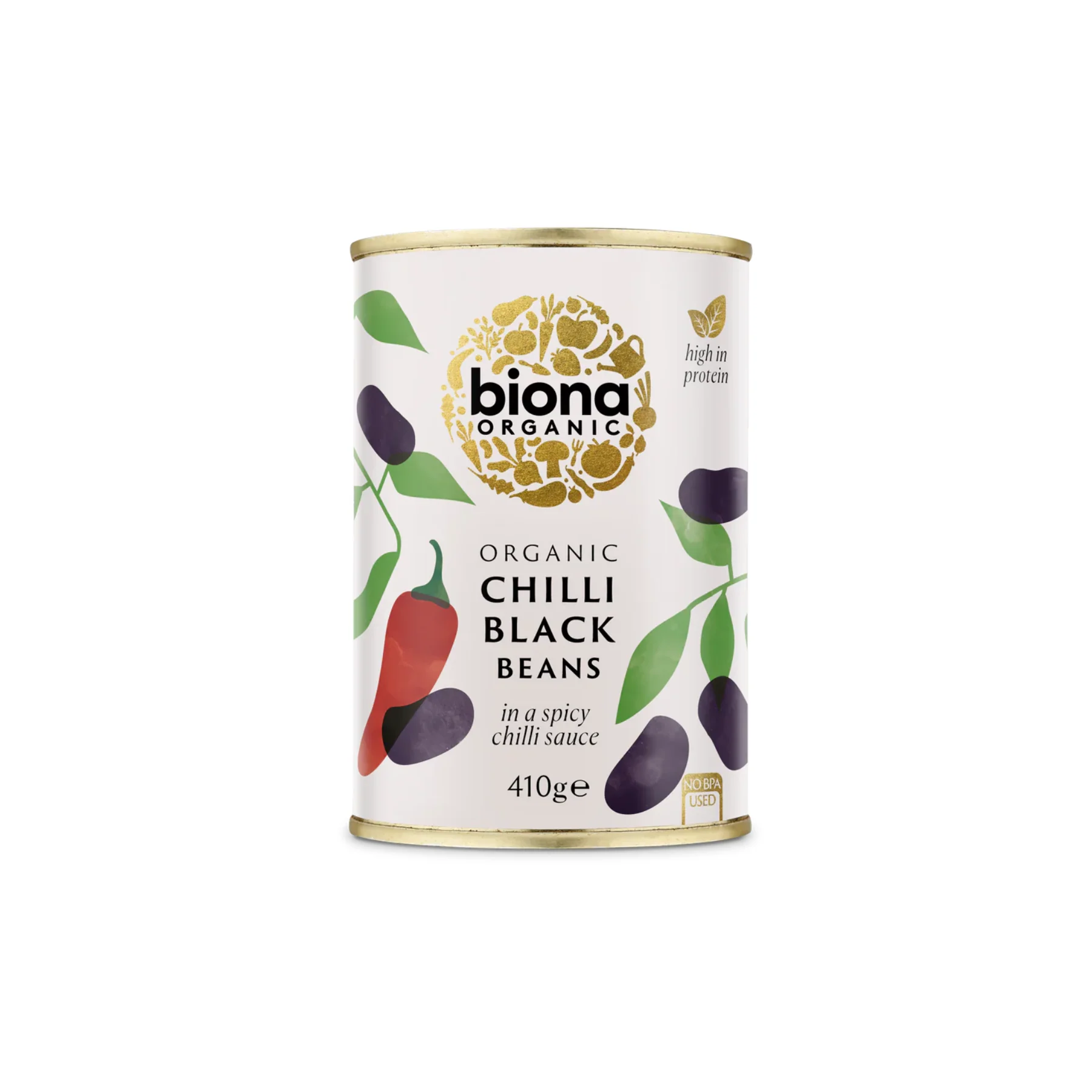 Biona Organic Chili Black Beans 410g, In A Spicy Chili Sauce