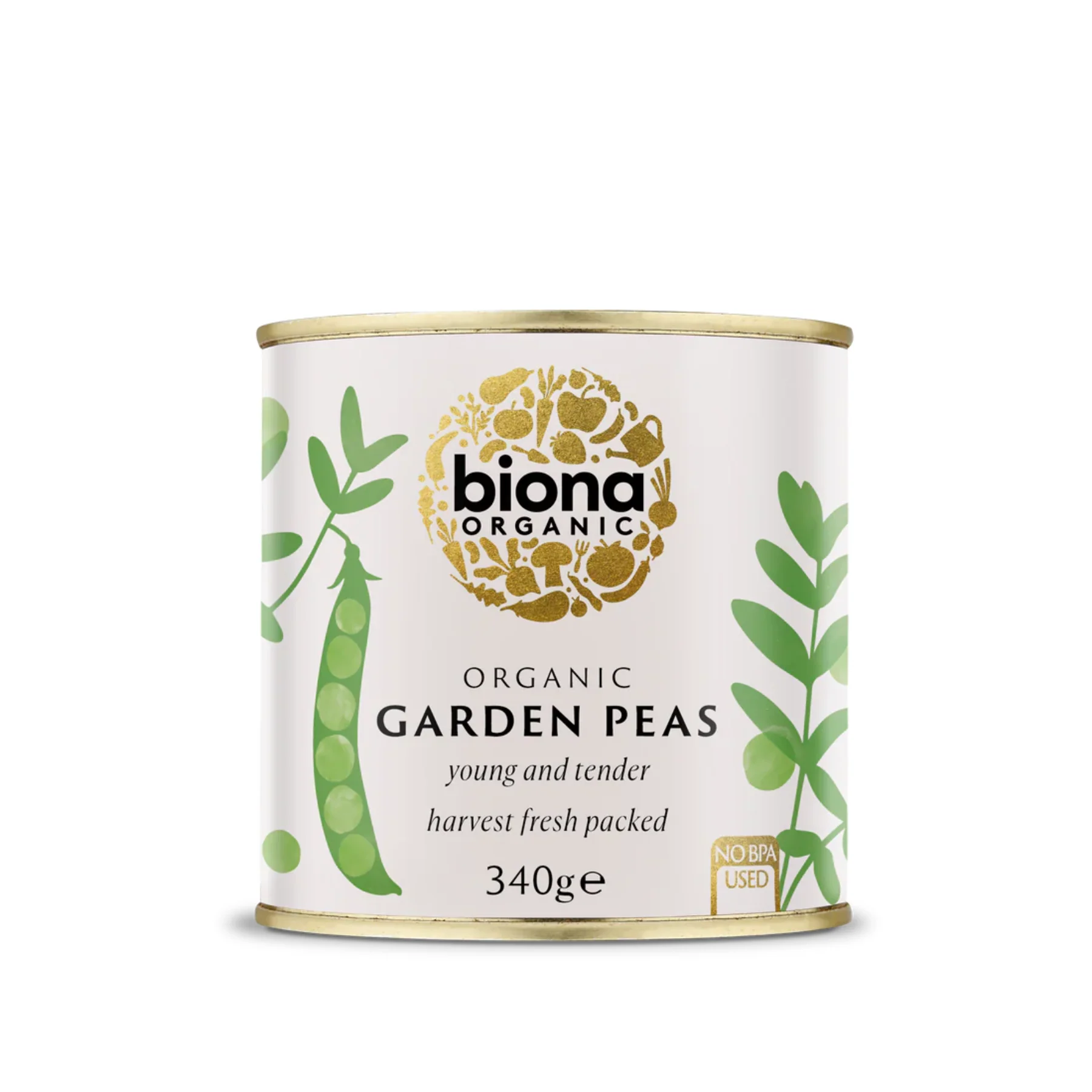 Biona Organic Garden Peas 340g, Young & Tender