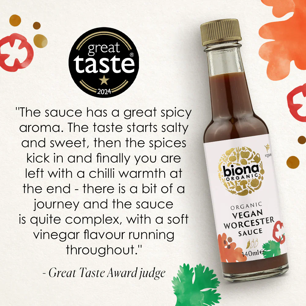 Biona Organic Vegan Worcester Sauce 140mL, Perfect As A Dipping Sauce - Image 2