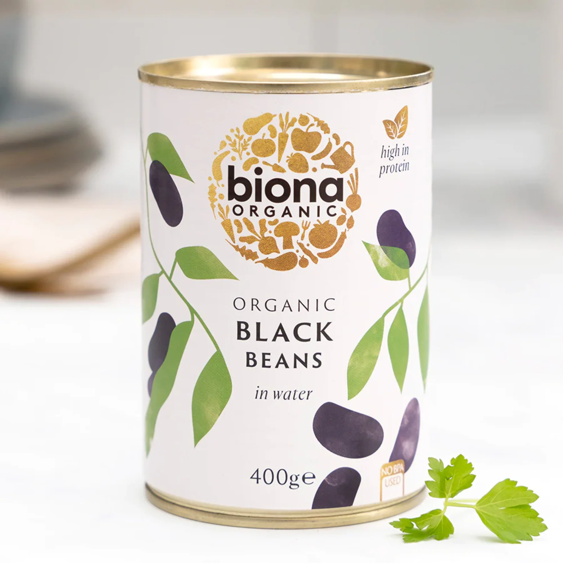 Biona Organic Black Beans In Water 400g, No Added Sugar - Image 3