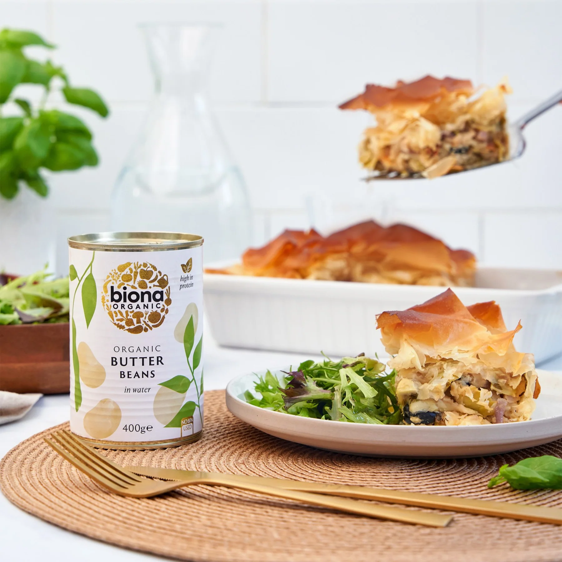 Biona Organic Butter Beans In Water 400g, High In Protein