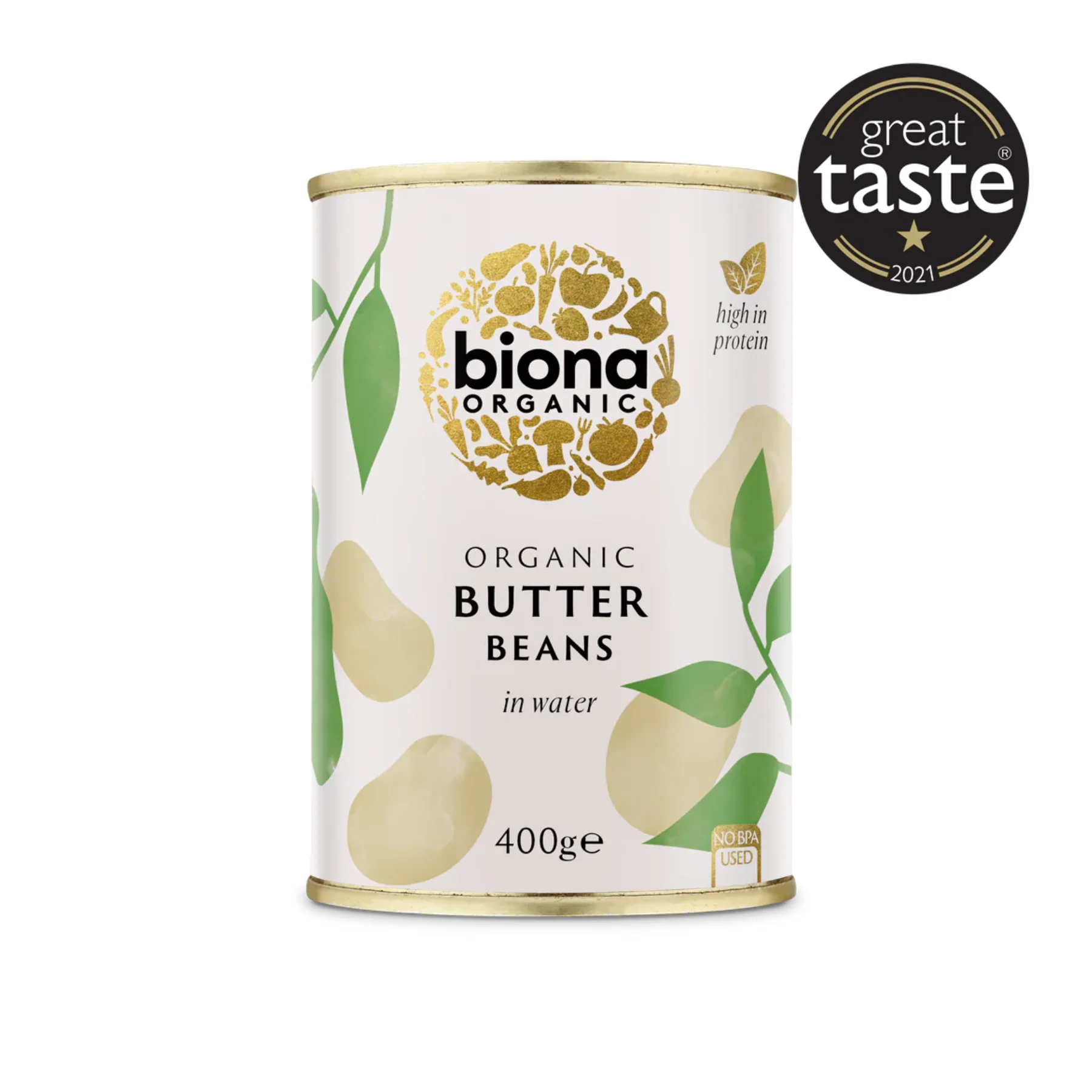 Biona Organic Butter Beans In Water 400g, High In Protein - Image 2