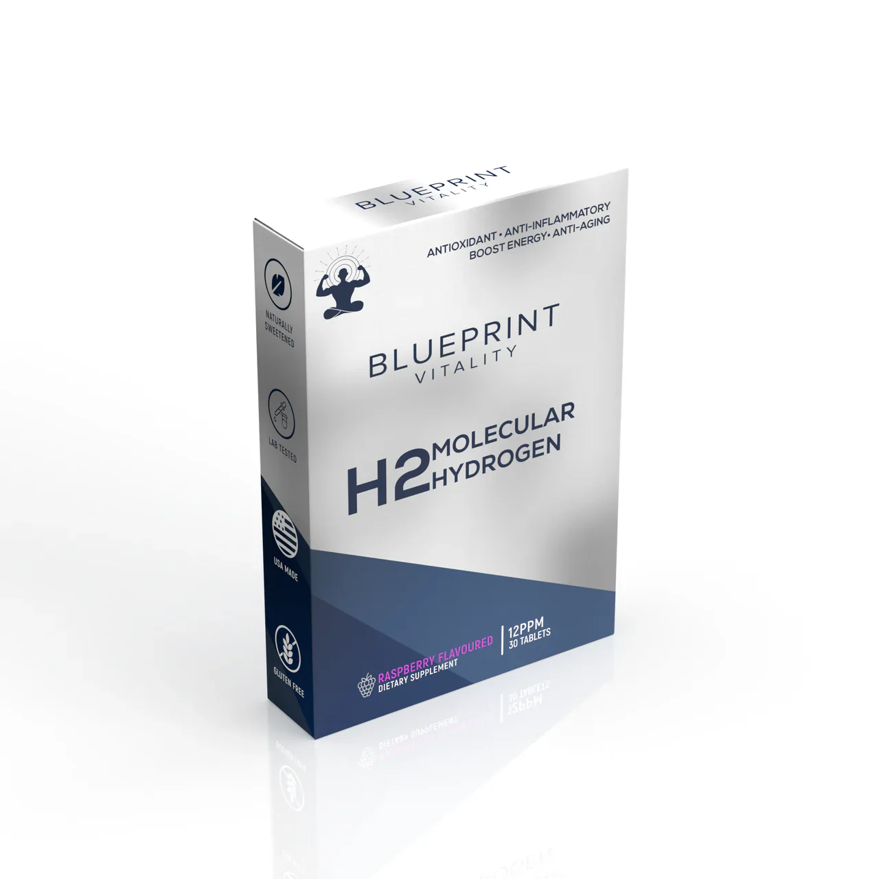 Blueprint Vitality H2 Molecular Hydrogen 12PPM 30 Tablets, Raspberry Flavour - Image 3