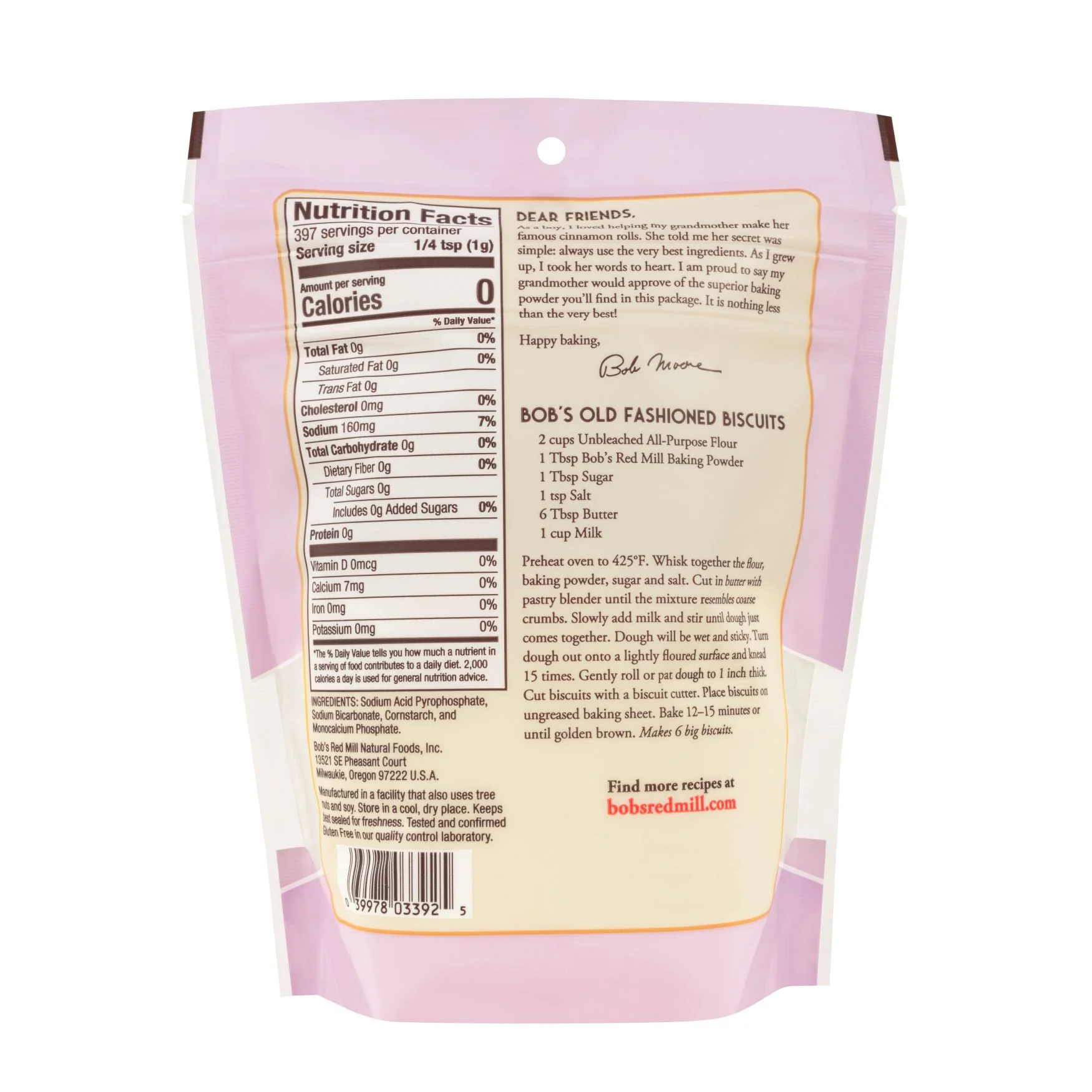 Bob's Red Mill Double Acting Baking Powder 385g, Gluten Free & No Added Aluminum - Image 2
