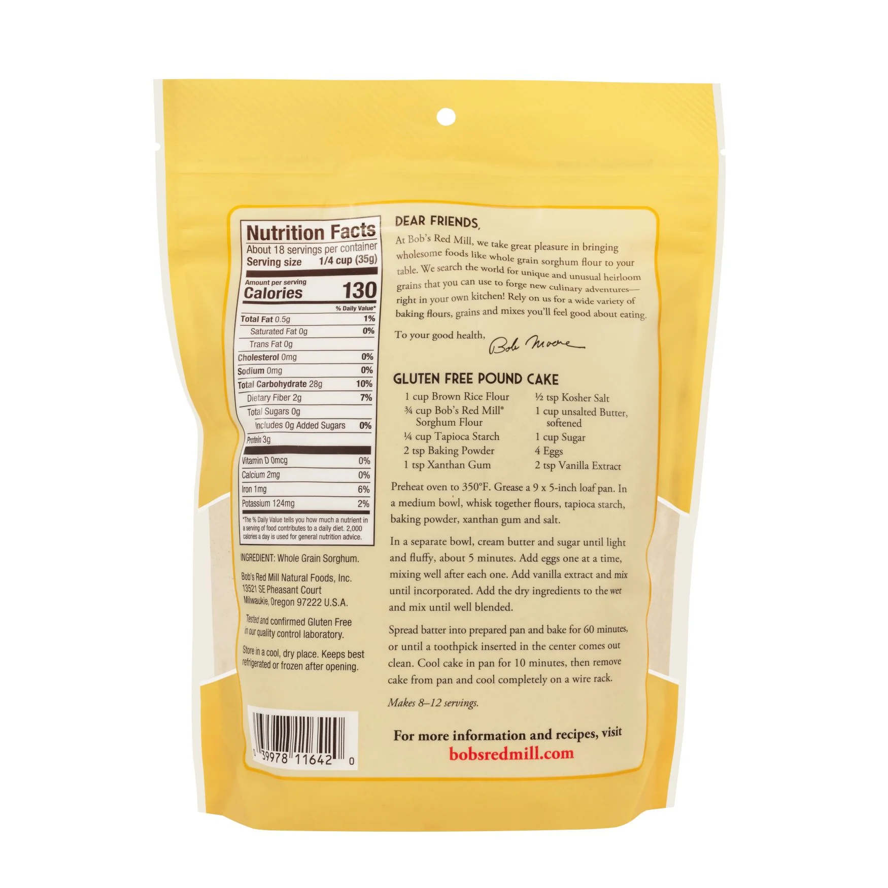 Bob's Red Mill Whole Grain Sorghum Flour 680g, Gluten Free & Stone Ground - Image 3