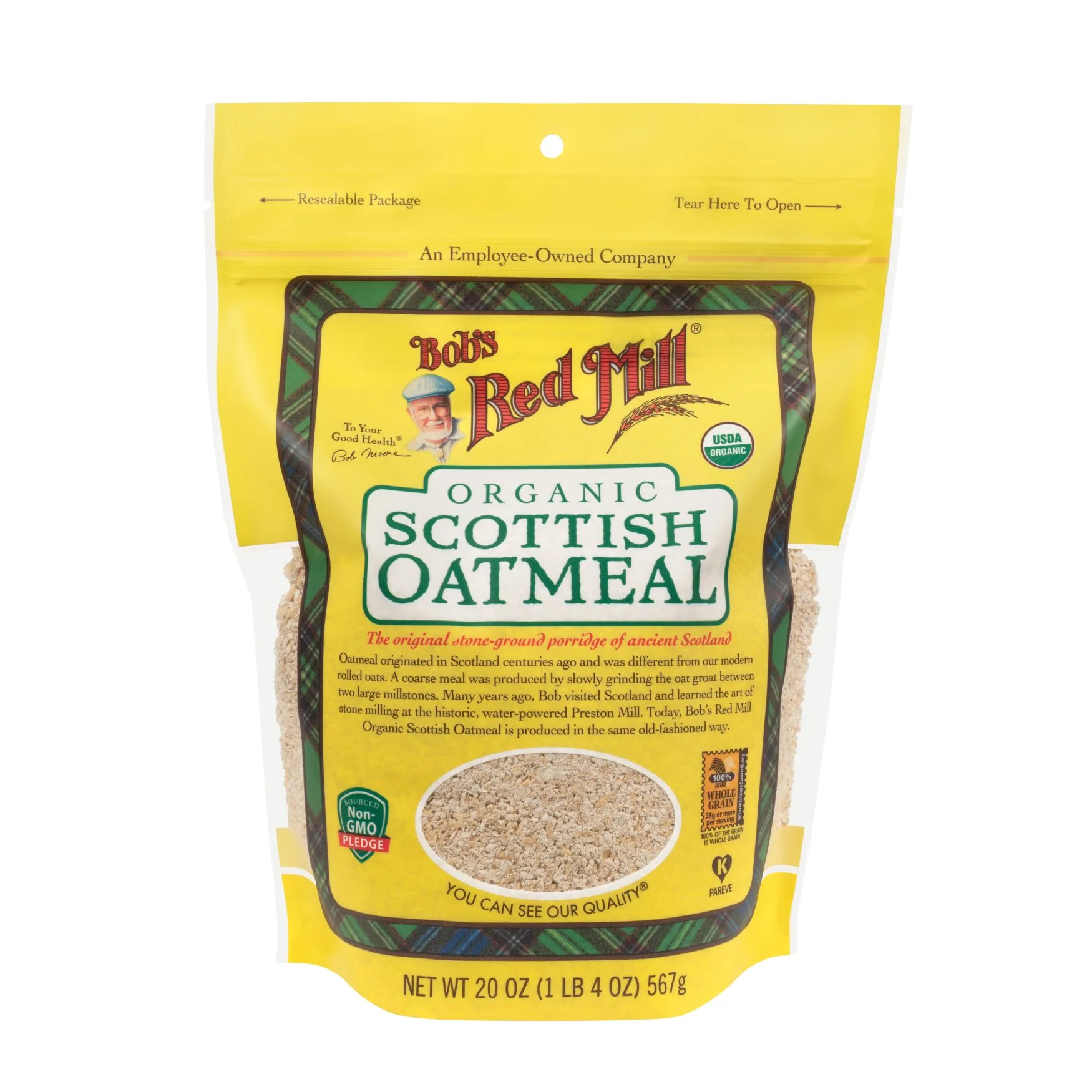 Bob's Red Mill Scottish Oatmeal 566g, Certified Organic